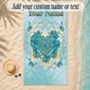 Hearts Theme Soft Beach Towel Personalized Custom Name Text Towel Portable for Beach Pool Travel