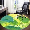 1pc Lotus Leaves Nature Office Round Area Rug,  Mat Suitable For Office, Under Office Chairs Bedroom Living Room Home Decor, Room Deco