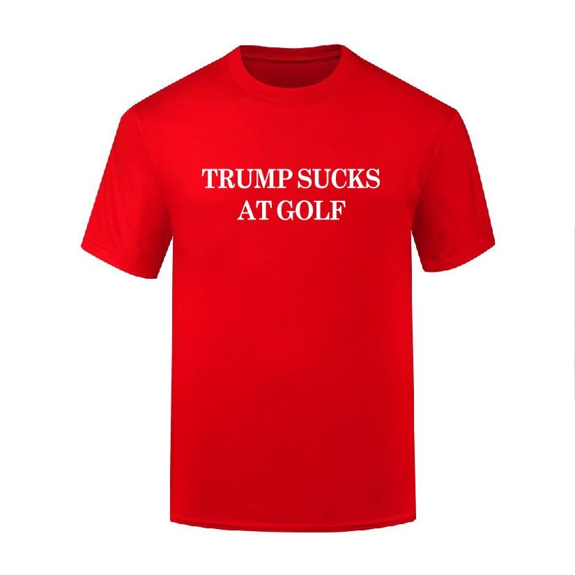 New Trump Sucks At Golf Fitness T-shirt Printed T-shirt Men's and Women's Short Sleeved High Quality Men's Clothing