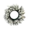 Snowy Christmas Pine Wreath Red Berries Plastic Frosted Pine Berry Wreath Evergreen Round Pine Needles Door Wreath