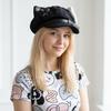 Cute Cat Ears Women's Beret Anime Cat Paw Pattern Newsboy Cap Sweet Japanese Style Baseball Cap Everyday Outfits