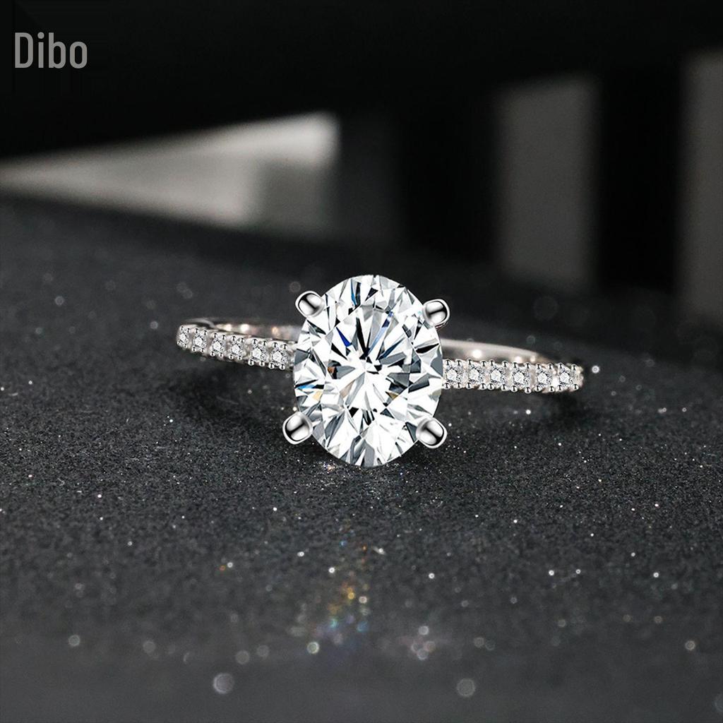 Dibo S925 Sterling Silver Oval Diamond Ring - European & American Style, Japanese & Korean Fashion, Women's Popular Design.
