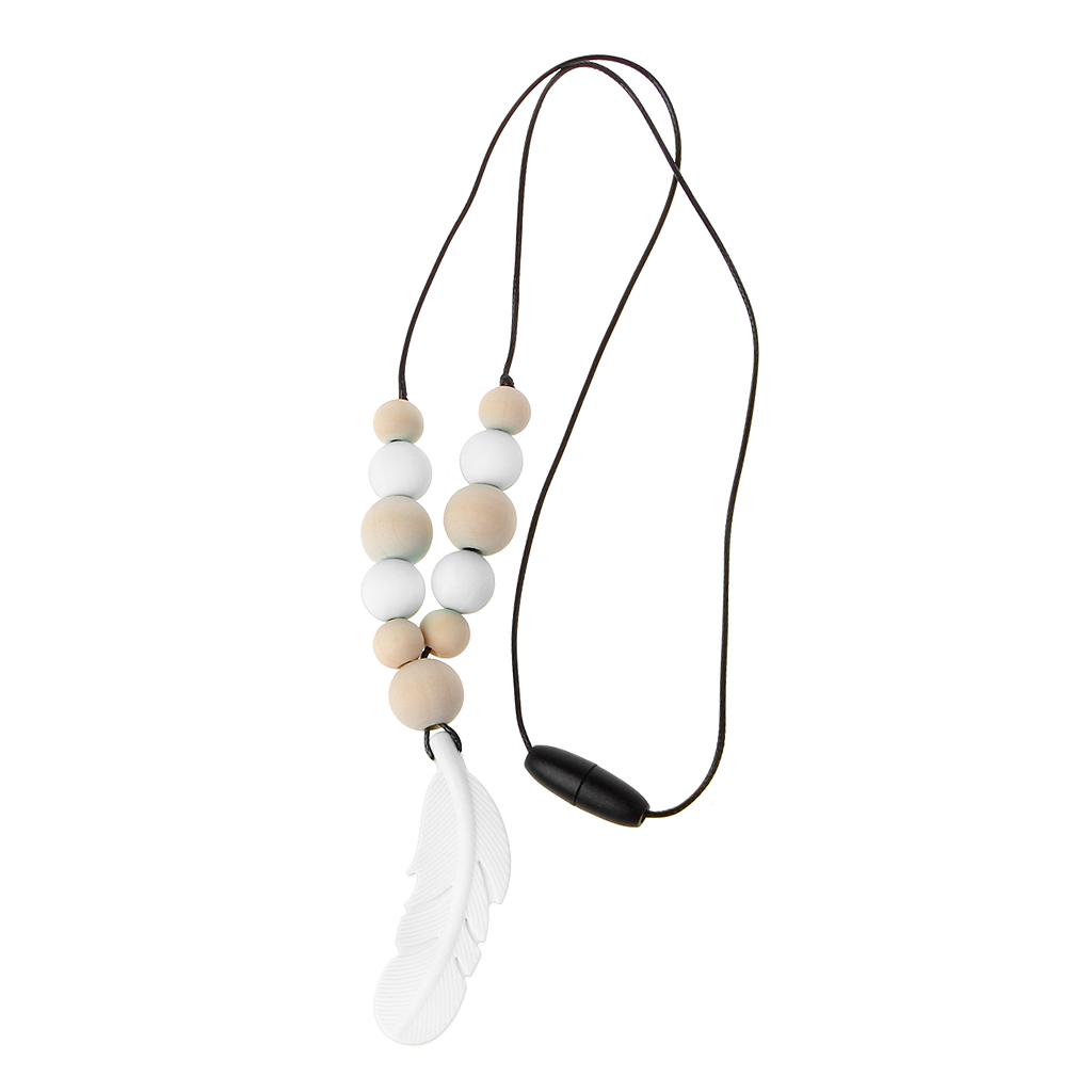 Baby Infant Silicone Feather Jewelry Teething Necklace Baby Nursing Chewing Toys
