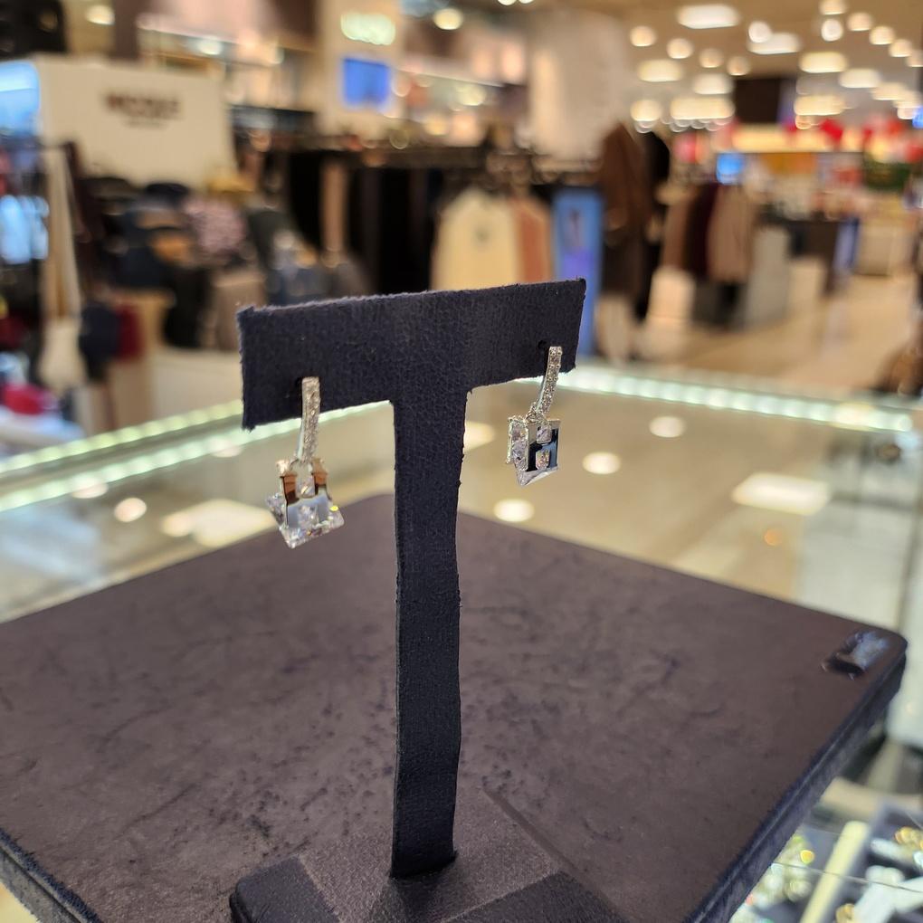 ARTRIA H Square Cubic E Crystal Earrings AlJTOERDG0012WHF