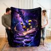 Japanese Games Umbreon and Sylveon Print Cartoon Blanket Flannel Fluffy Soft Blanket for Adult Kids Plush Sofa Bed Car Camping