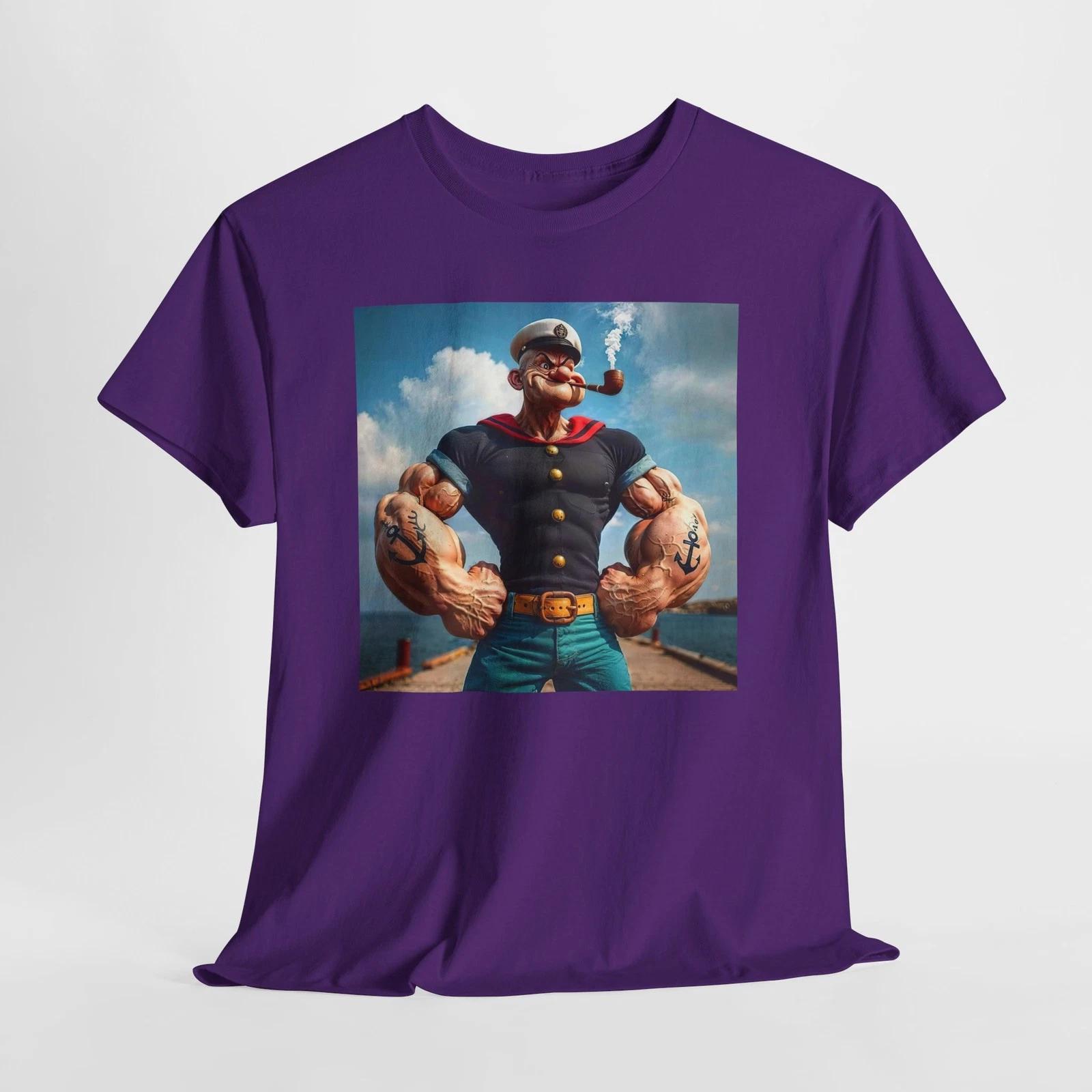 Popeye Graphic Tee - Unisex Heavy Cotton T-Shirt, Cool Vintage Tee, [...] 2XL
