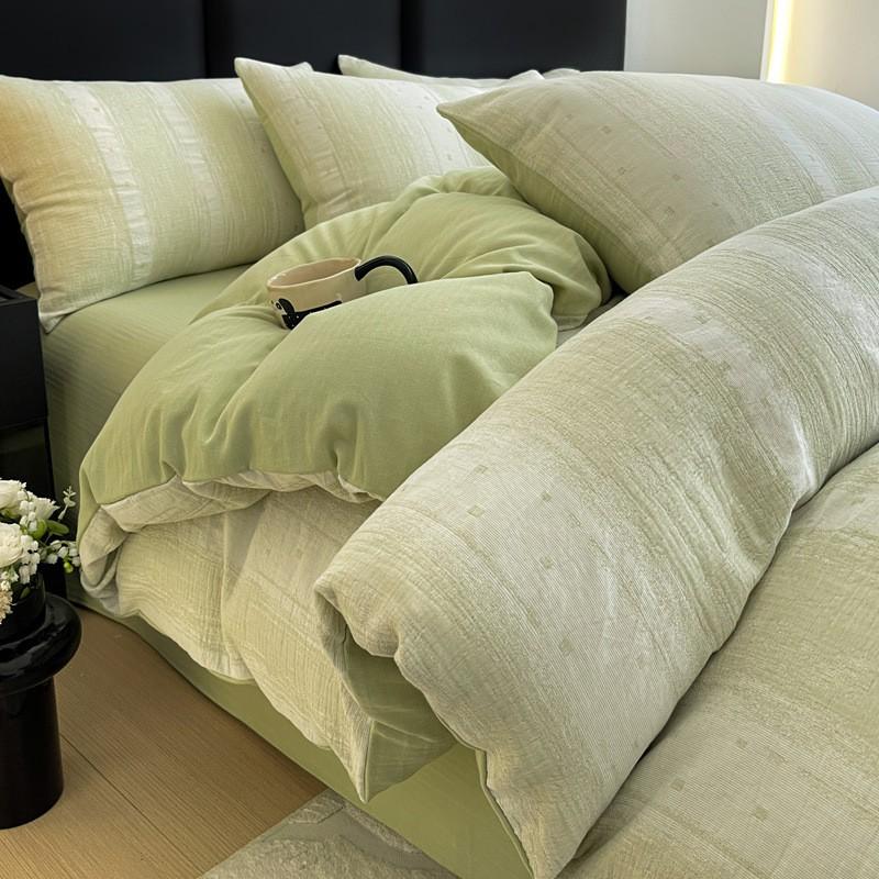 A-Class 100% Cotton 3-Layer Yarn Bedding Set Soft Breathable All Season