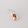 Citrine Gemstone 925 Sterling Silver Women Jewelry Designer Zircon Pendant 1.4" Valentine's Gift For Her CZP-16-6