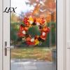 Seasonal Party Interior Ornament Thanksgiving Autumn Wall Decal, Maple Leaf Pinecone Pumpkin Harvest Window Sticker, Waterproof Outdoor Glass
