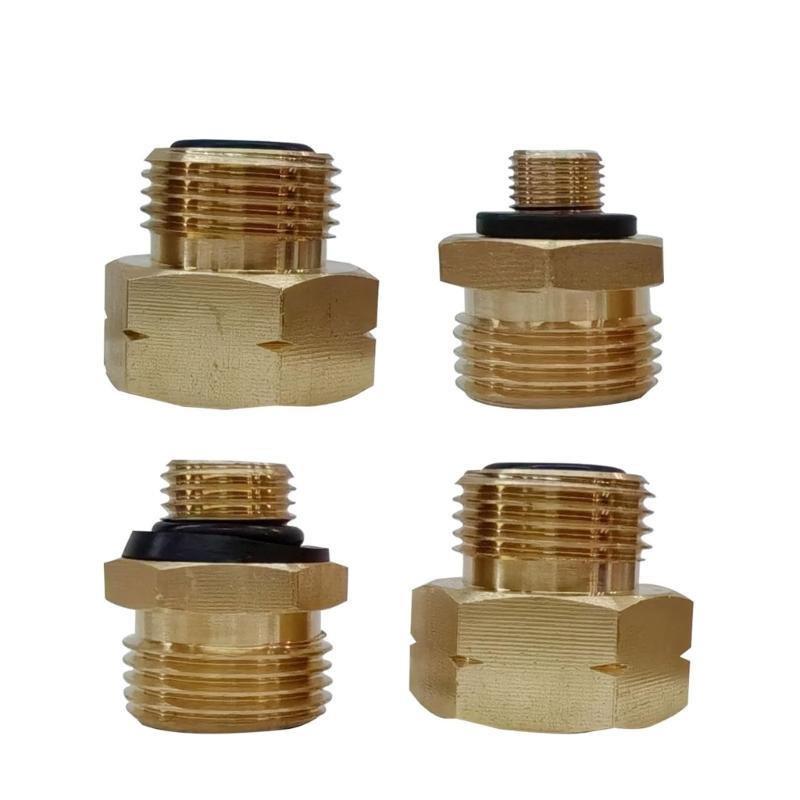 4Pcs Corrosion Resistant Gas Cylinder Connection Adapter Brass Hexagonal Connector Universals Fitting Refill Adapter
