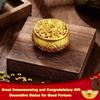 Golden Treasure Basin with 400pcs Ingot Yuan Bao Good Luck Wealth Prosperity Figurine for Home Office Decor Housewarming Gift