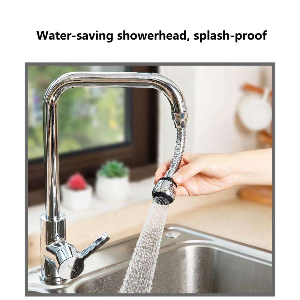 HOMZY 360° Rotating Kitchen Faucet Pressurized Anti-Splash Extended Filter Foam Universal Faucet Head Sprayer for Kitchen