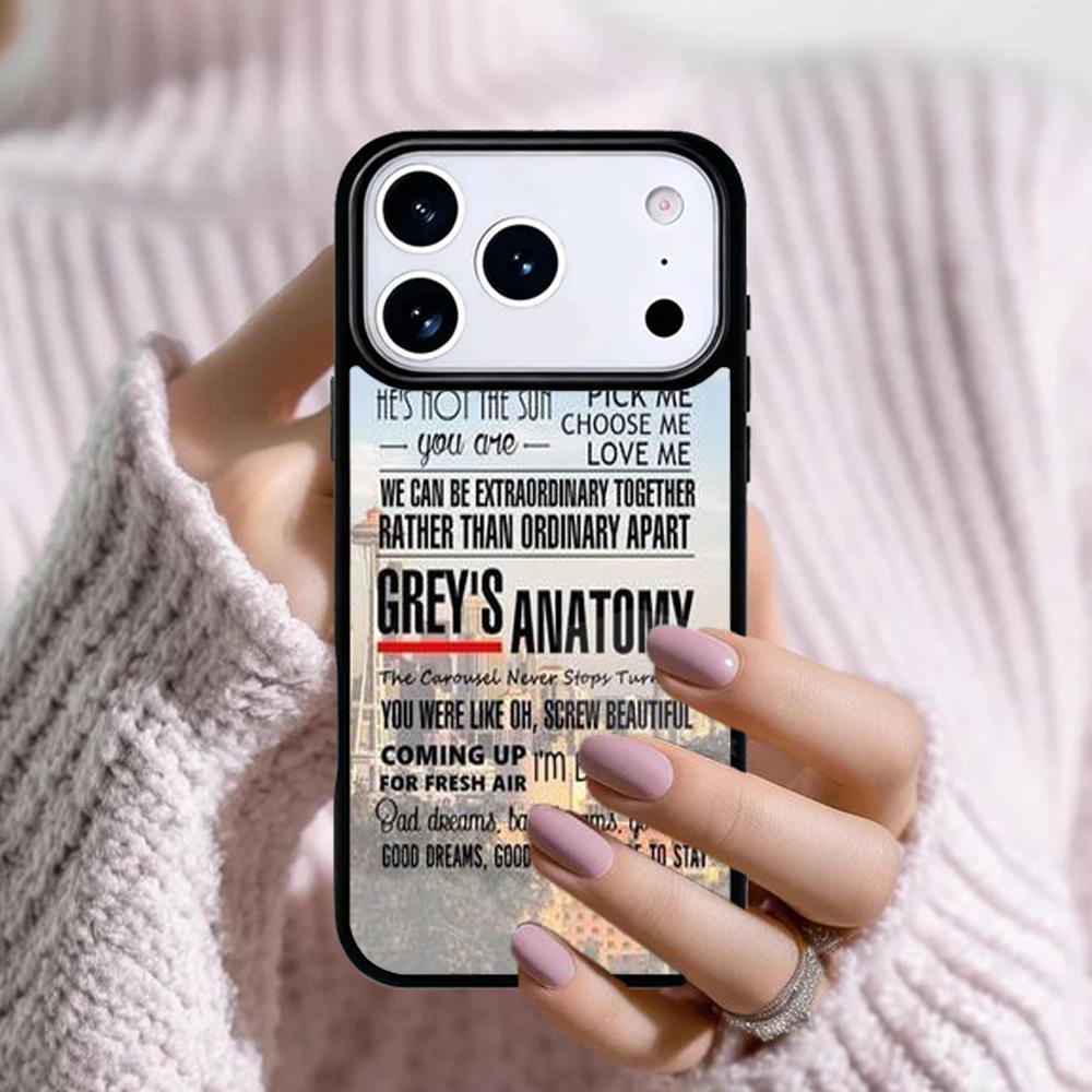 American TV Greys Anatomy Phone Case For Apple iPhone 17 Air 16E 15 14 Plus 13 12 11 Pro Max Mini Funda Cover
