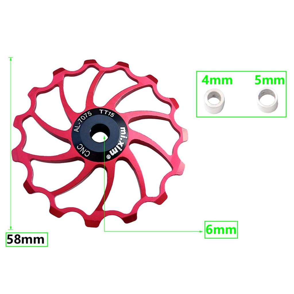 MTB Bike Rear Derailleur Pulley 15T Jockey Wheel Lightweight Aluminum Alloy