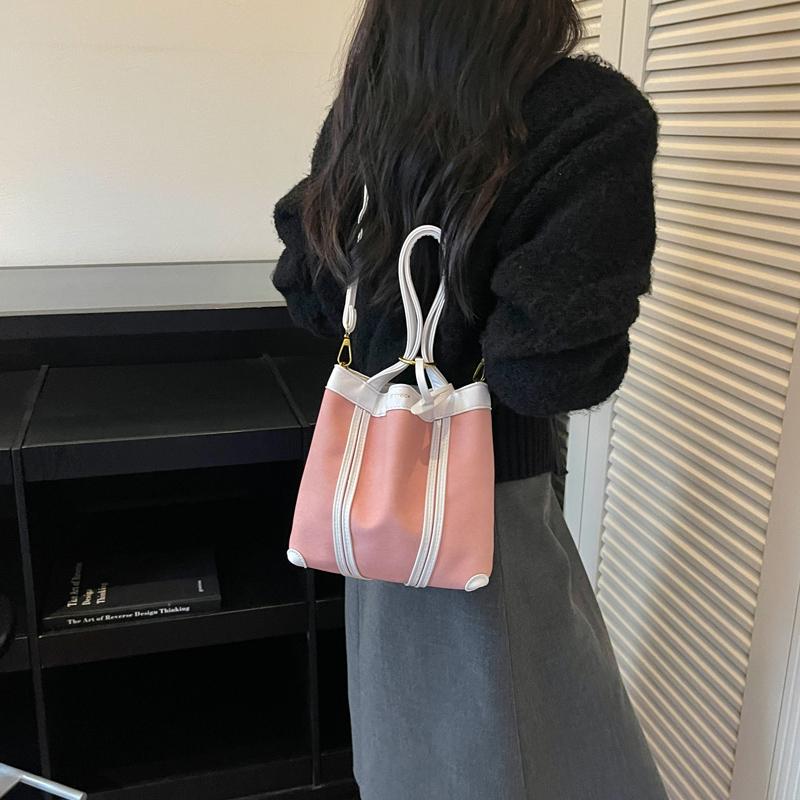 Portable Denim Tote Bag Women's Shoulder Underarm Bucket Bag