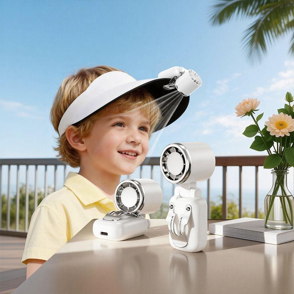 Foldable Lightweight Body Mini Cooling Fan Long Lasting Battery Turbine Small Fan Home Use