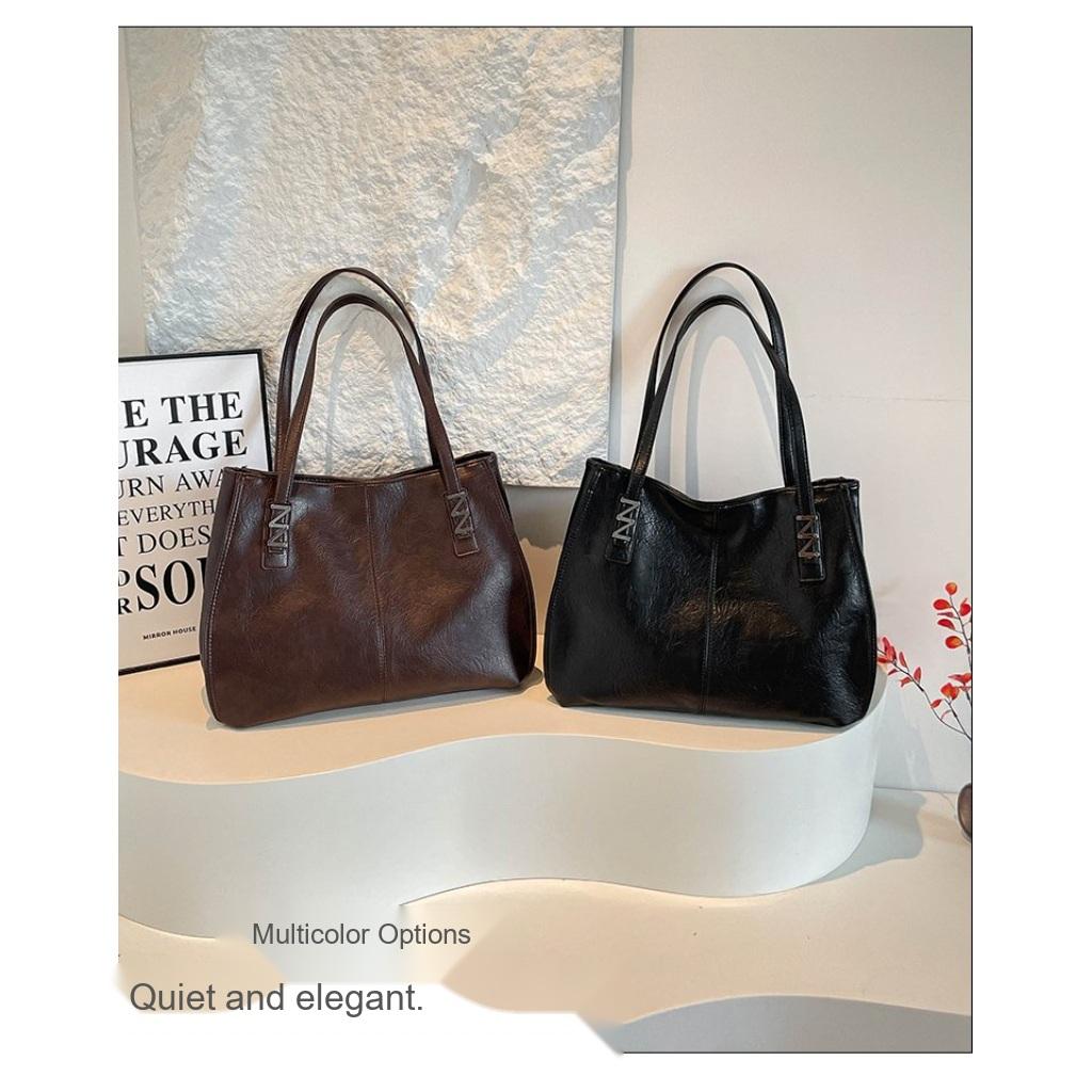 Tote Bag Women PU Large Capacity Stitched Detail Daily Commuting
