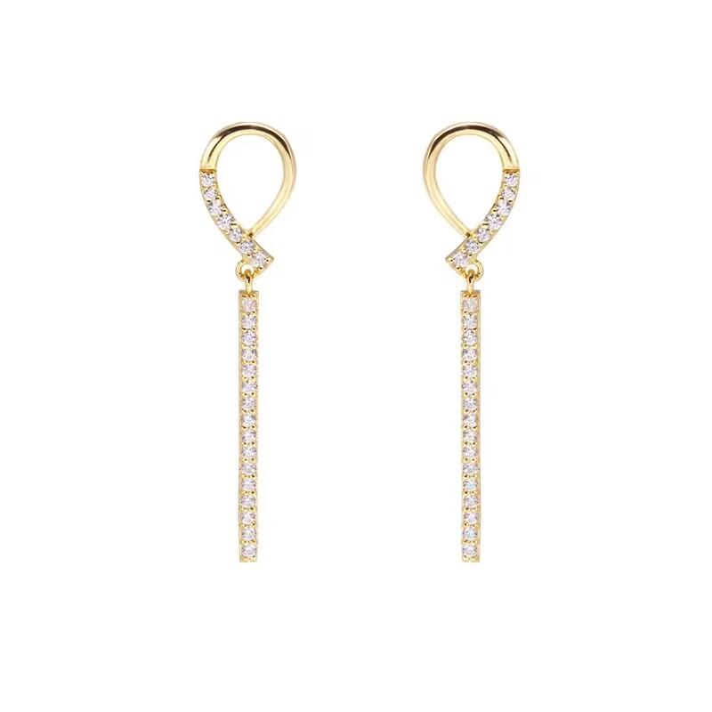 Exquisite Drop Ear Line Long Hanging Earrings For Women Zircon Crystal Bee Butterfly Flower Piercing Earing Accessories