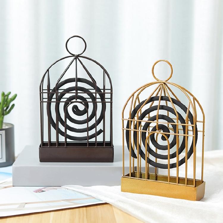 Elegant Metal Birdcage Incenses Coil Stand Forest Camping Incenses Coil Holder for Outdoor Gatherings