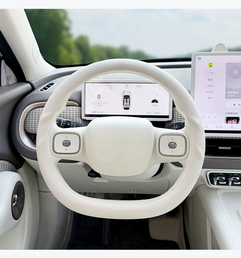 For 2026 GWM ORA 5 Liquid Silicone Steering Wheel Cover, Non‑Slip Ultra‑Thin All‑Season Car Steering Wheel Protector Accessories