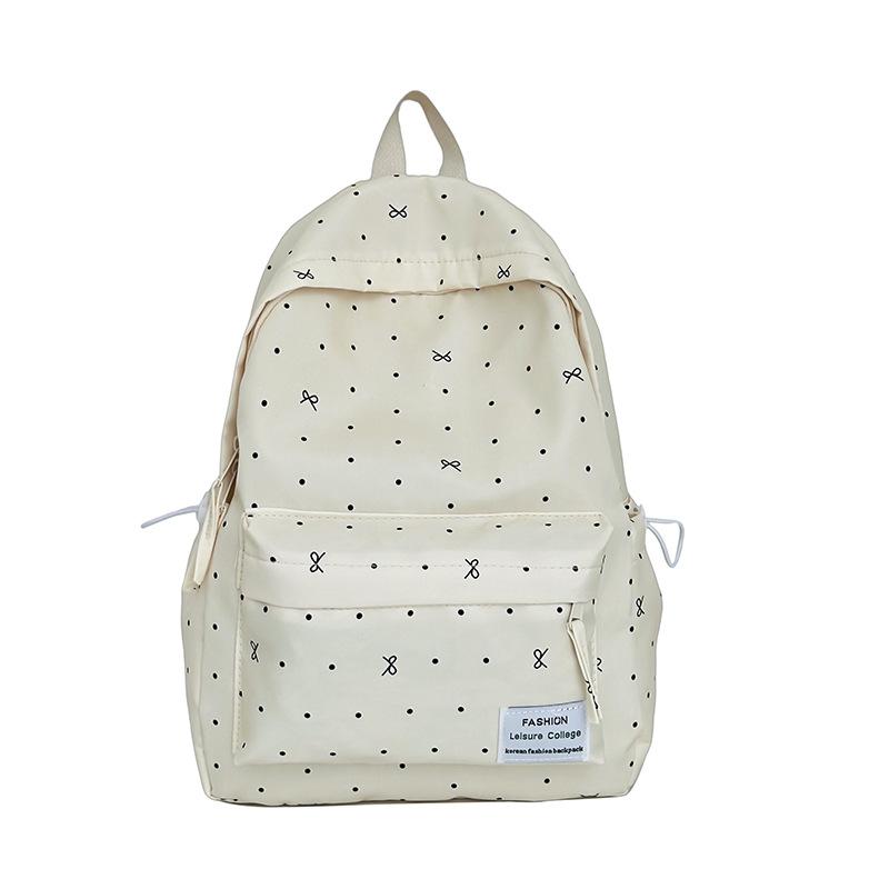 Schoolbag wholesale schoolbag junior high school high school girl heart polka dot bow versatile high value female student backpack
