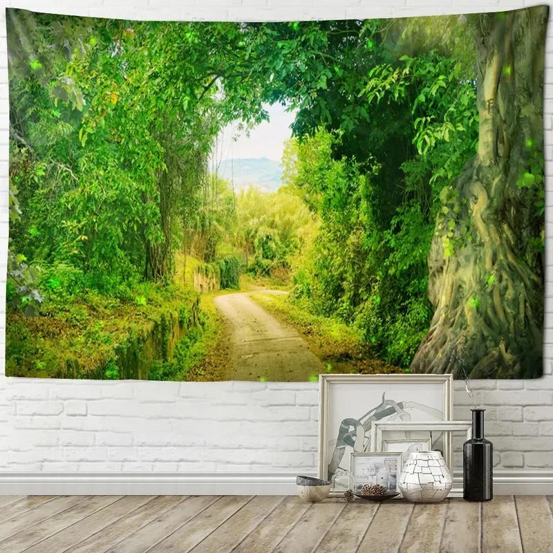 

Украшение стены дома Гобелен Фон прерийного озера и леса Гобелен для гостиной в офисе 100x75cm