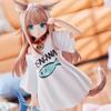 Anime Figure Golden Head My Cat Is A Kawaii Girl PVC Hobby Sakura Soybean Flour Sit And Eat Fish Model Doll Toys Christmas Gifts