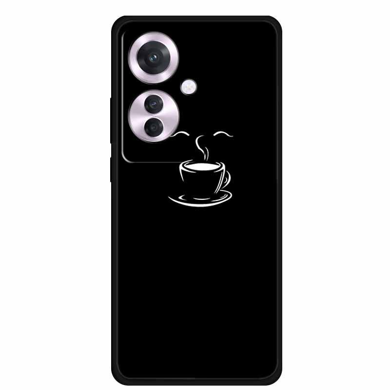 Reno 11F F25 Pro 5G Schwarze TPU Weiche Handyhülle, Einfaches Linien-Design