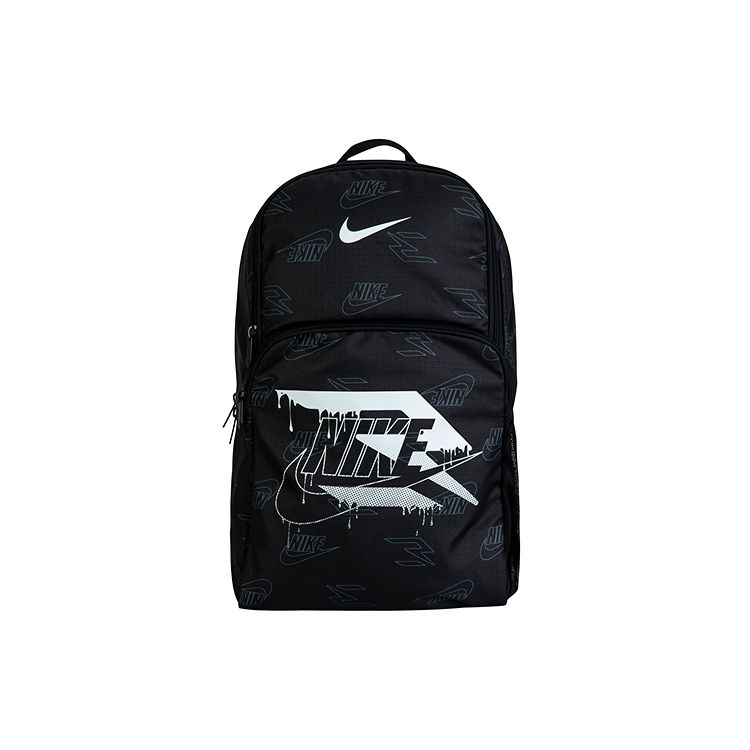 Nike 3Brand Series Full Print Multi-Pocket Large Capacity Polyester Backpack Unisex Backpack Black NY2413024GS-003 Jet Black,One Size