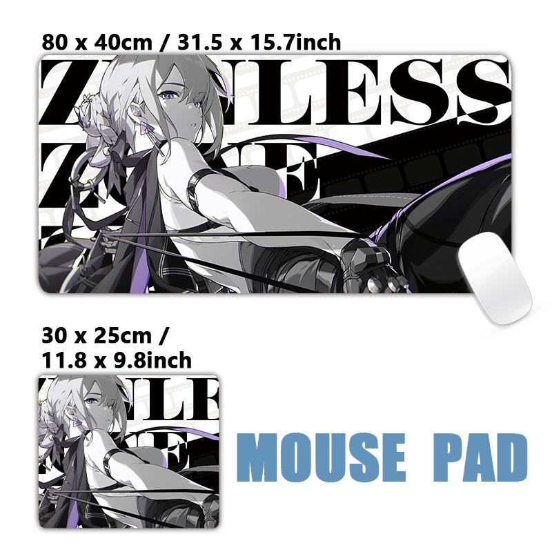 Anime Zzz Mouse Pad 900x400mm Large NonSlip Gaming Desk Mat Laptop Keyboard Tray Office Zenless Zone Zero Black