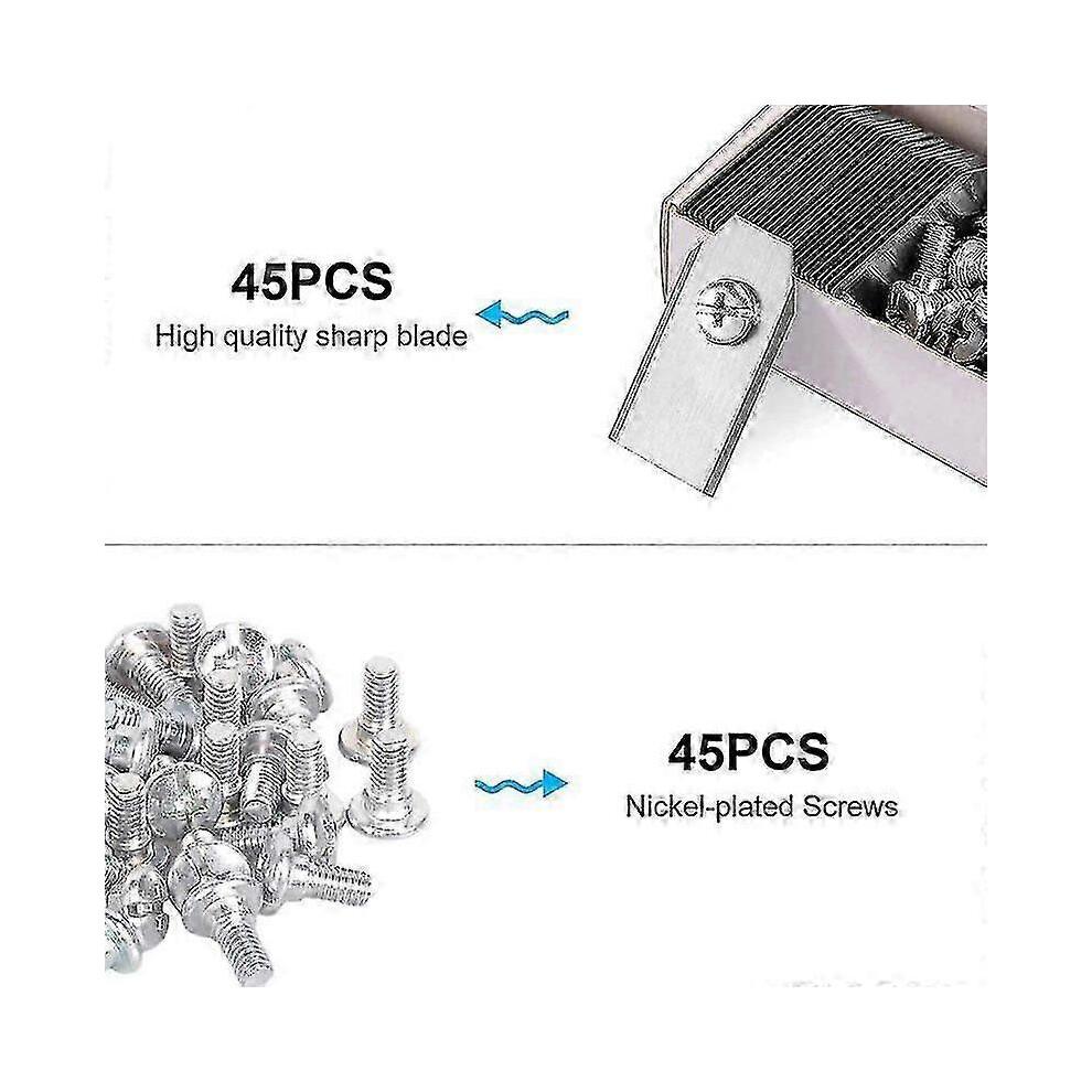 45 x Titanium Knife Blades for All Husqvarn/Automower/ Yardforce/Gardena Robotic Mowers(3g-0.75mm) with 45 Screws, Replacement Blades for Models 105