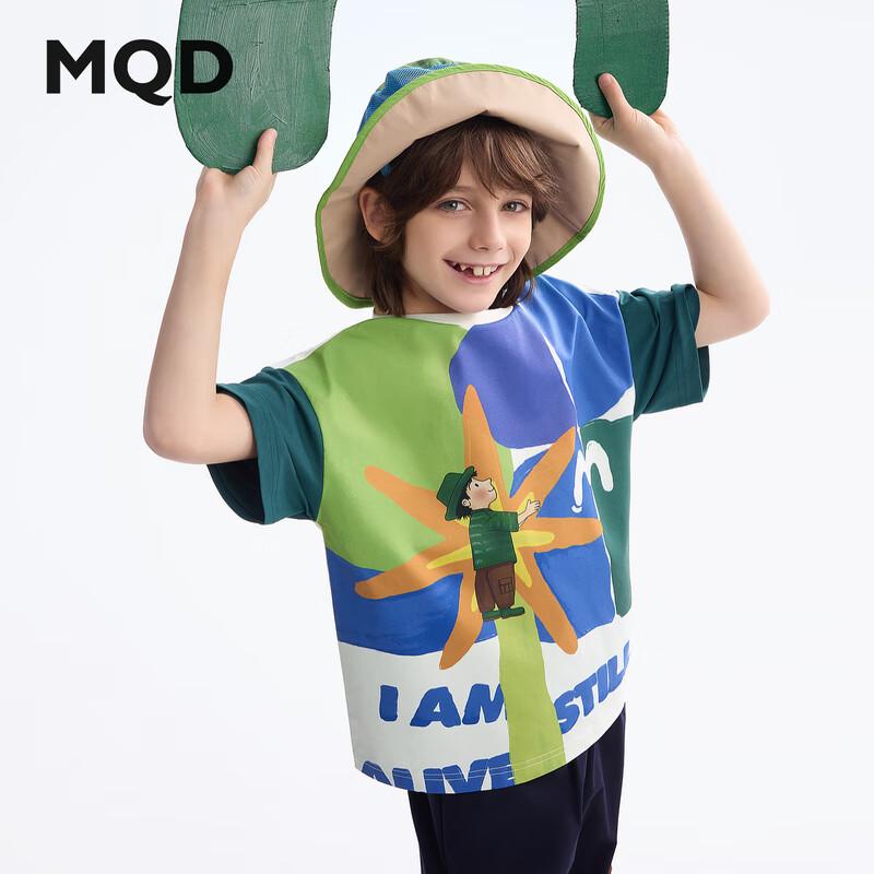 MQD Boy s 2025 Summer Round Neck Short Sleeve T-Shirt 110cm