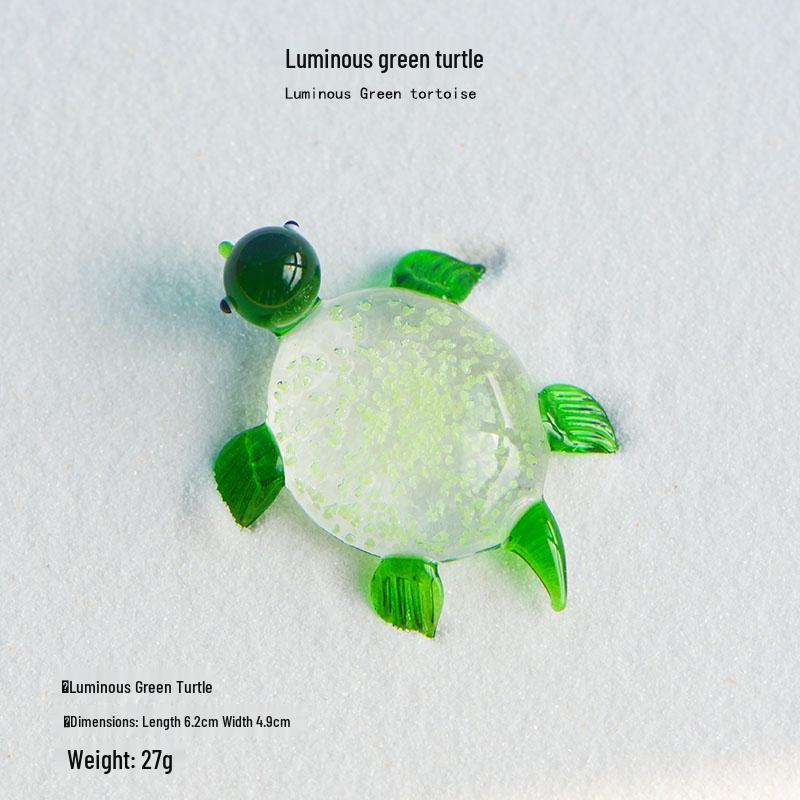 Handcrafted Glass Cartoon Animal Ornaments - Crab & Turtle Decor