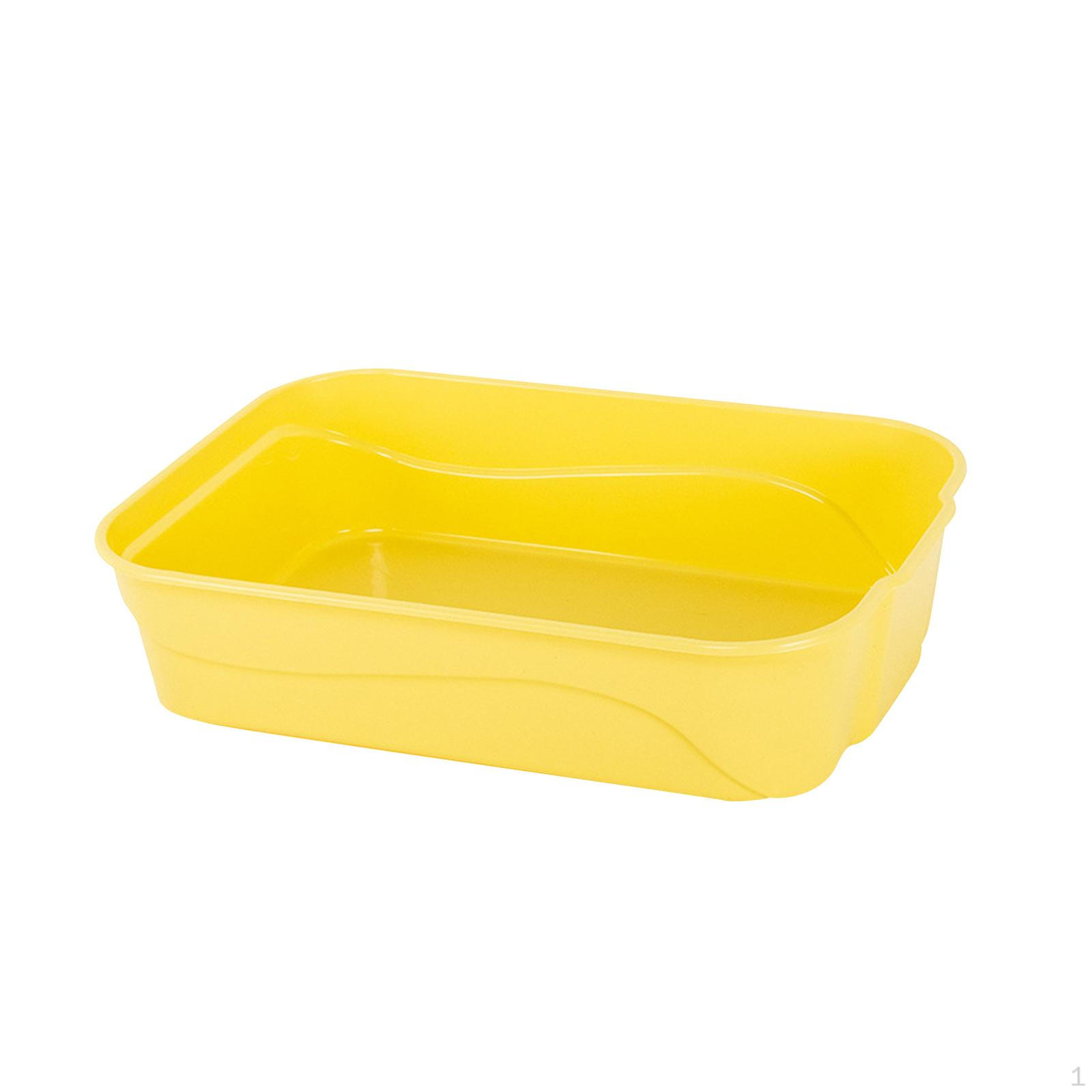 

Горщик для кошенят з високою стороною просіювання запобігає витіканню піску жовтий