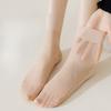 1/5Pairs Anti-slip Ultra-thin Socks Women Spring Summer Transparent Crystal Invisible Elastic Breathable Mid-tube Silk Stockings