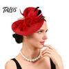 Zylinder mit starkem Clip, Fascinator-Hut mit Feder-Netzblumen-Dekor, Tanzkostüm Kopfschmuck für venezianische Karnevalsmaskeraden, Mottopartys, Bühne