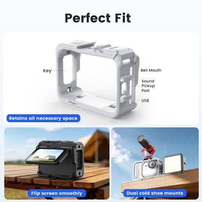 Quick Release Protective Frame Cold Shoe Expansion Multifunctional Rabite Cage Plastic for Insta360 Go Ultra