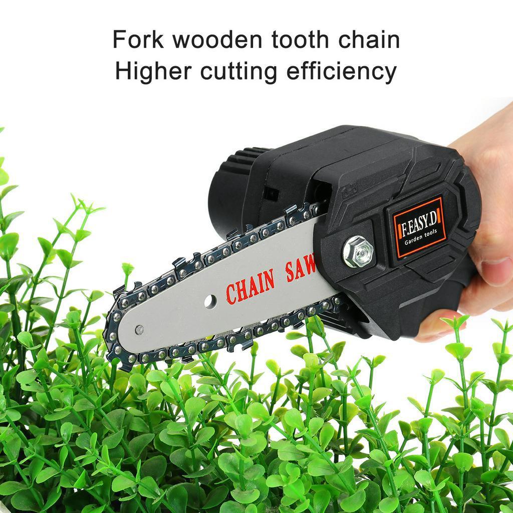 550W 24V Cordless Electric Chainsaw Portable Rechargeable Battery Wood Cutter New