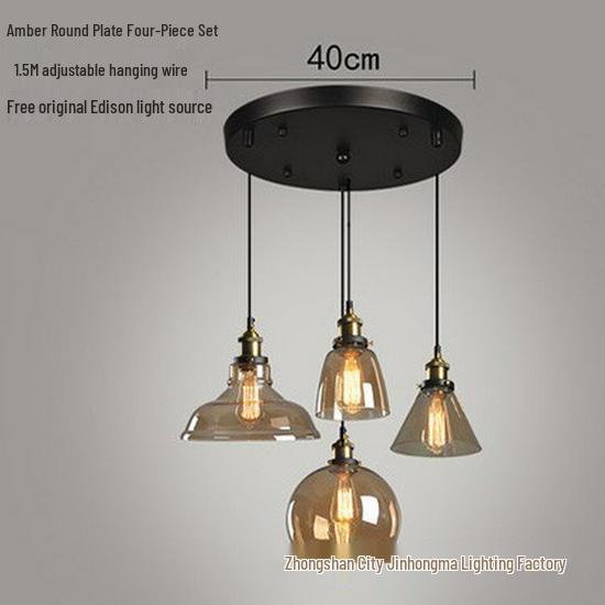 Nordic Retro Glass Pendant Light for Kitchen, Bar, Living Room, or Coffee Shop.