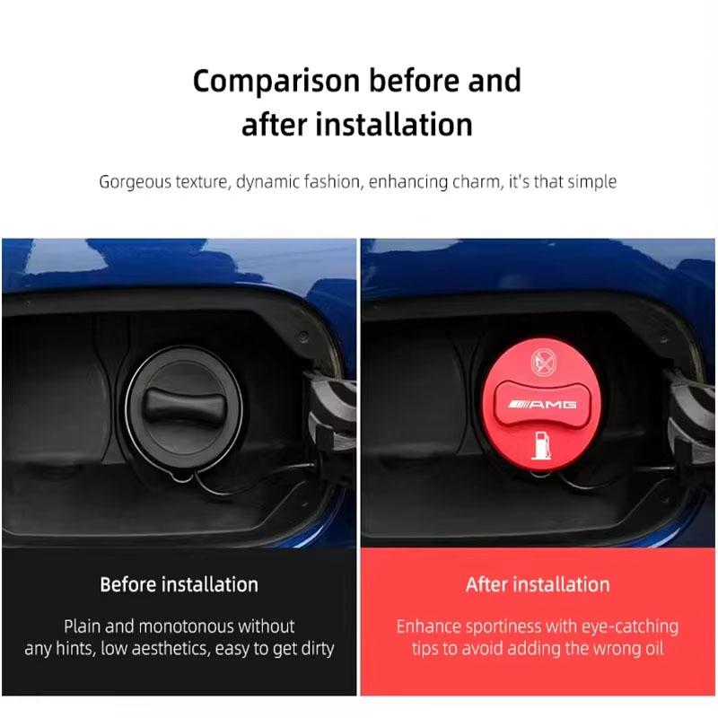 Tire- For Mercedes Benz AMG W203 W206 W220 W205 W211 W212 W201 W168W167-Red/Blue/Fuel Tank Cap Cover Aluminum Alloy Lid/Car Tire