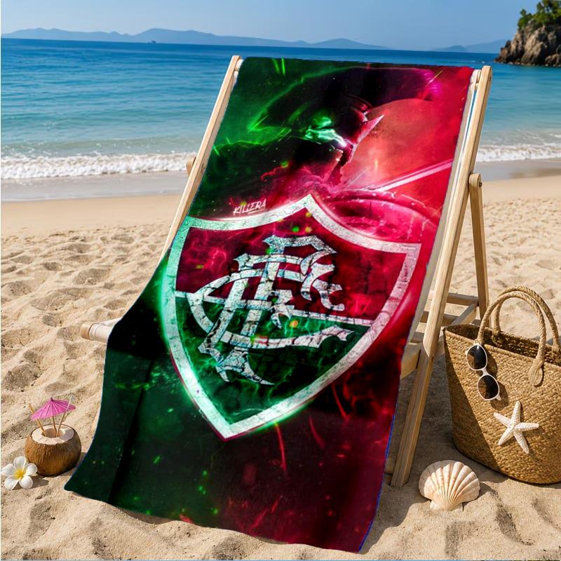 Flumi-nense Football Crest Printed Microfiber Beach Towel, Soft And Absorbent, Quick-Dry, Ideal for Summer Travel, Beach Essential, Swimming Pool