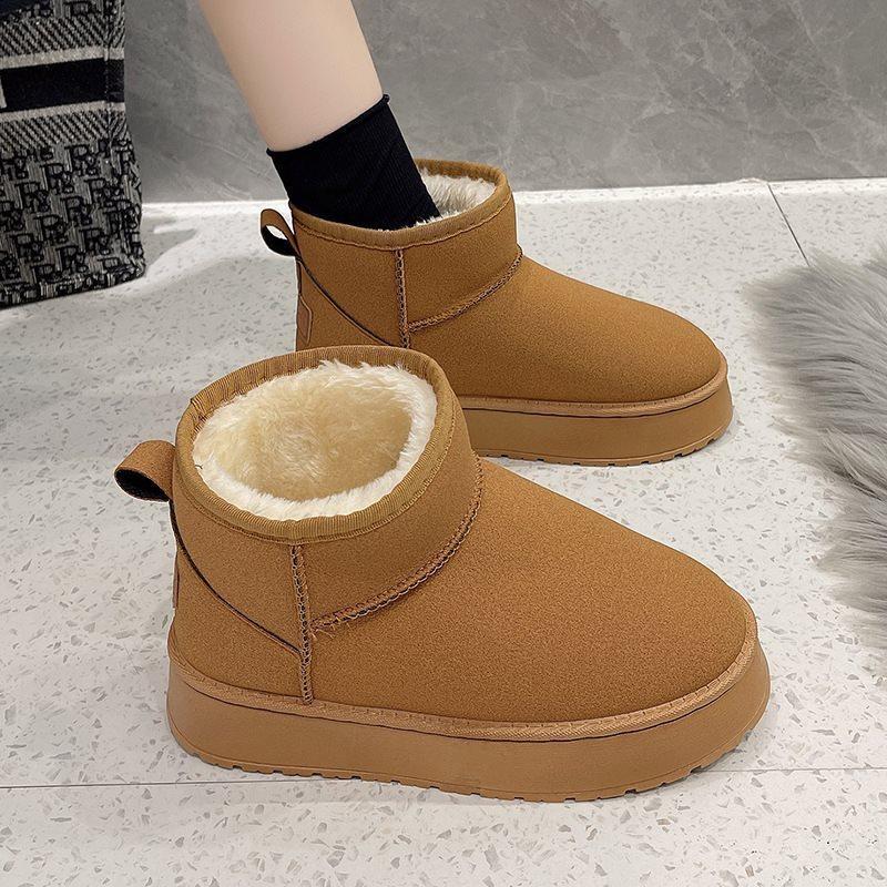 Cotton shoes warm and velvet 2025 short boots Northeast versatile thick-soled winter snow boots women's new models are thickened and cold-resistant