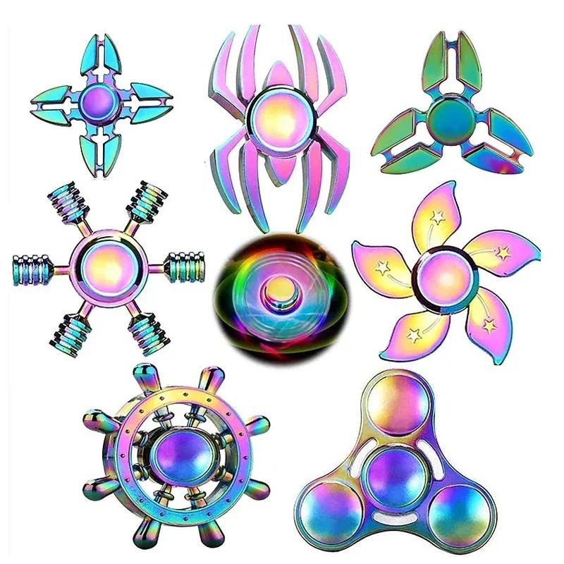 New Metal Fidget Spinner Toys Colorful AntiStress Alloy Finger Gyro EDC Relieves Stress Finger Spinner Children Adult Toy Gifts