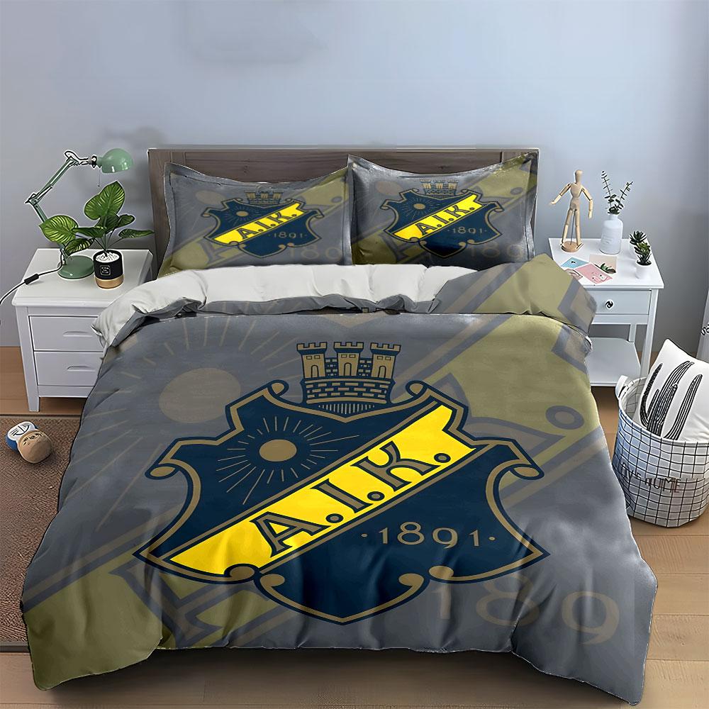 "Classic A.I.K. 1891 Emblem Design" Print Bedding Set Duvet Cover Pillowcases (1* Duvet Cover 2* Pillowcases Do Not Include Comforter)