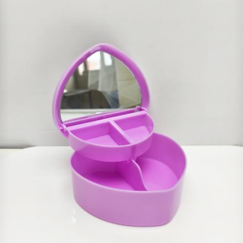 Hair Accessories Box Jewelry Storage With Mirror Pink Hair Clips Rubber Band Organiser For Girls Children Portable Travel Case