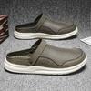Mens Slip on Sandals Back Strap Flat Breathable Mesh Half Shoes for Men Indoor Home Outdoor Casual Lightweight Comfort