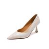 Krazing Pot Sheep Skin Summer Autumn Thin High Heels Party Shoes Women Pointed Toe Concise Shallow Pumps