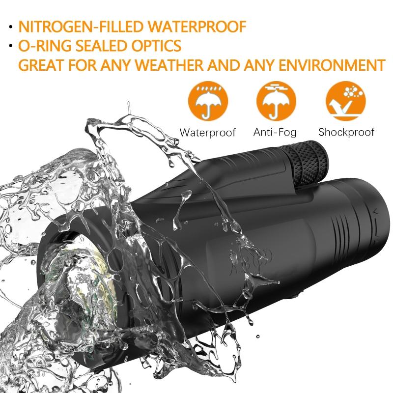 Monocular Telescope - 12x50 High Power Prism Monocular with Hand Strap for Bird Watching Camping Wildlife Secenery