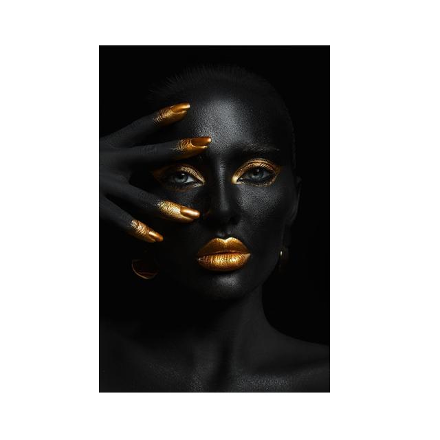 African Girls Woman Gold Jewelry Posters Wall Canvas Art Prints Modern Figures Portrait Paintings Living Room Home Decor Picture