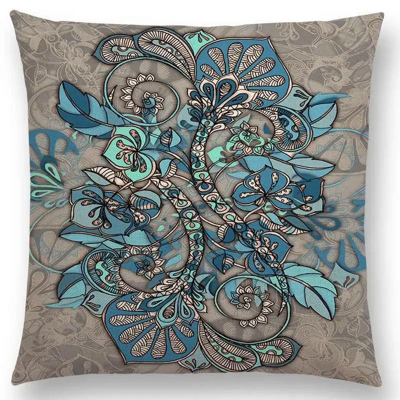 

Новое Бохо Искусство Цветок Великолепный Цветочный Алмазный Дудл Ботаническая Геометрия Мандала Декоративный Узор Наволочка Чехол для Подушки 66x66cm